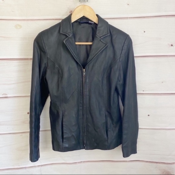 Hillard & Hanson Lambskin Leather Jacket - Picture 1 of 5